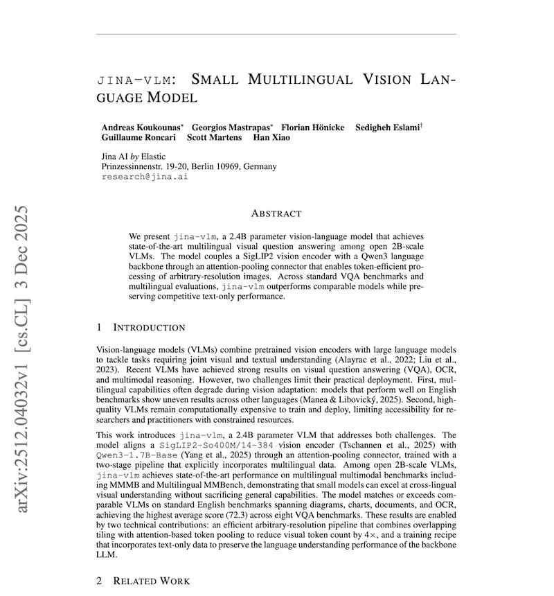 Jina-VLM: Small Multilingual Vision Language Model